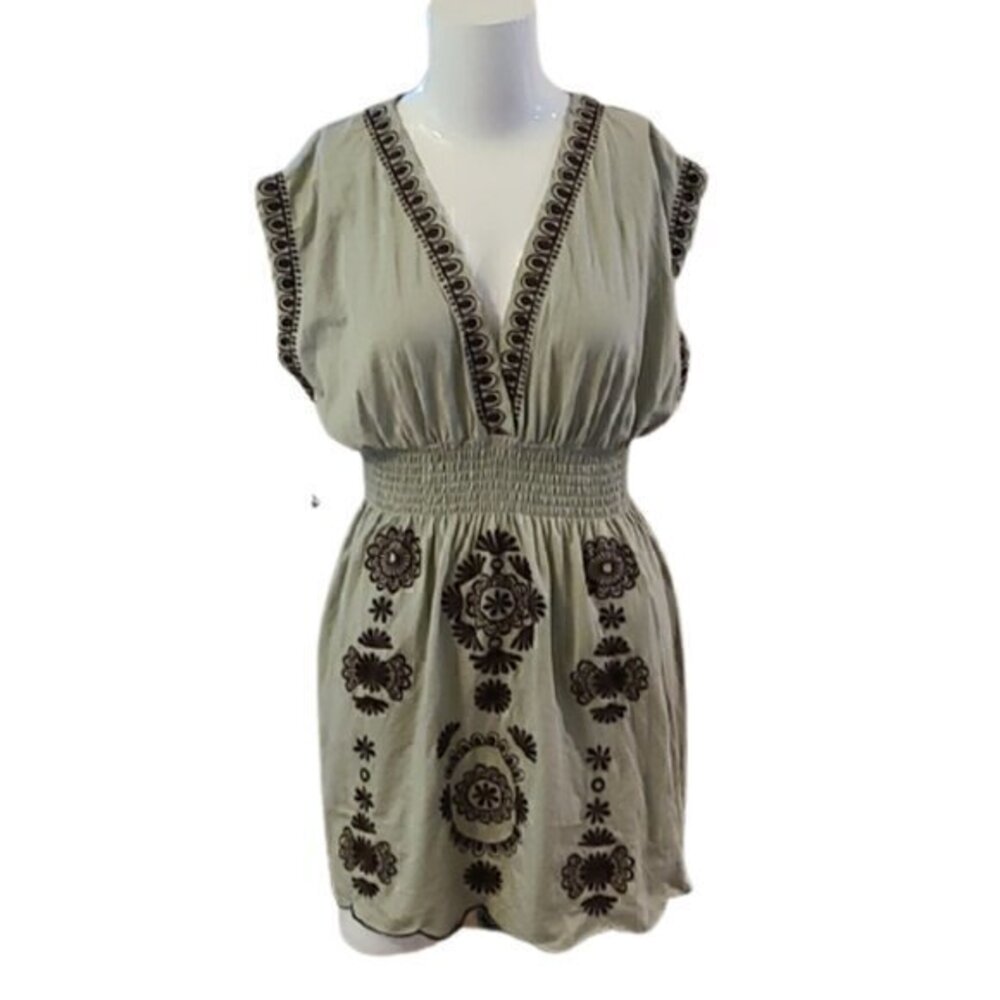 [BCBG MaxAzria] Plunging V-neck Boho Dress - Size XS